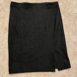 Elegant Premise Black Faux Suede Boho Goth Women's Pencil Skirt